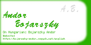 andor bojarszky business card